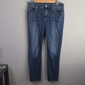 chico's jeans women's size 8 chico's size 1 blue so slimming girlfriend ankle
